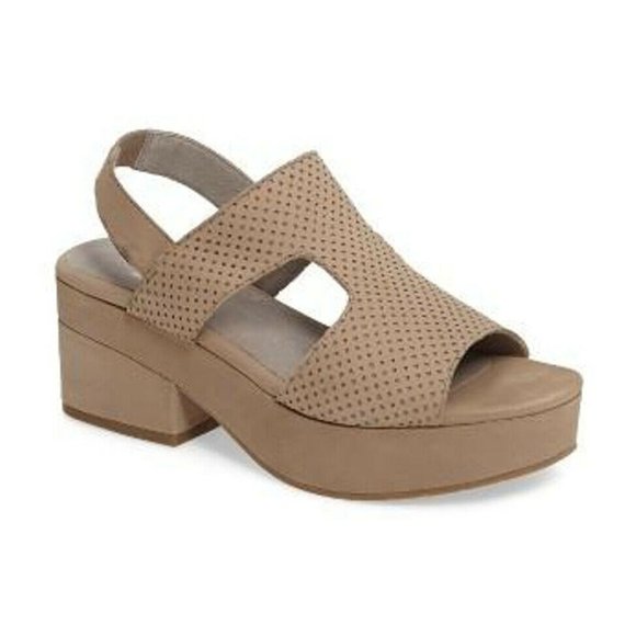 NEW EILEEN FISHER Dean Platform Slingback Sandals, Multiple Sizes - MSRP $240.00 - Picture 1 of 10